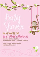 printable monkey baby shower invitations