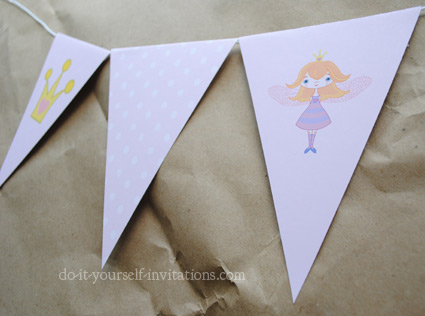 printable fairy princess birthday bunting