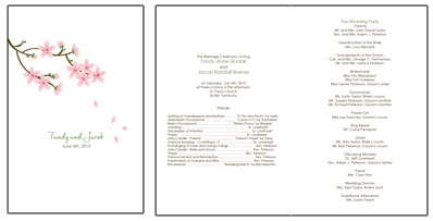 apple blossom wedding programs