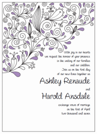 purple and black paisley wedding invitations