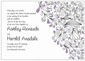purple and black paisley wedding invitations