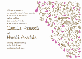 brown and pink paisley wedding invitations