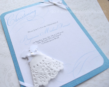 homemade christening invitations