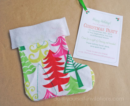 stocking christmas party invitation