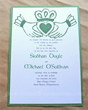 irish claddagh wedding invitations