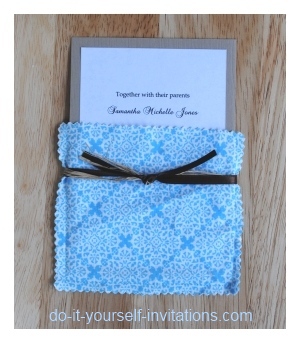 DIY cloth pocket wedding invitations