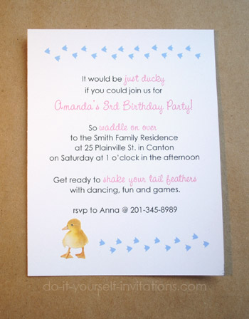 duckie invitations