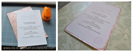 diy wedding invitation menu