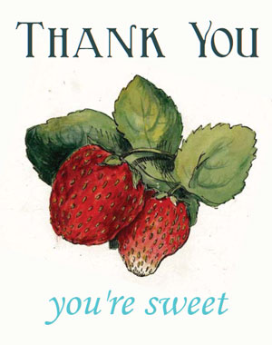 free printable thank you card strawberry