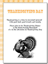 Thanksgiving dinner invitations