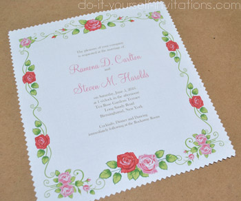 bridal shower handkerchief invitations