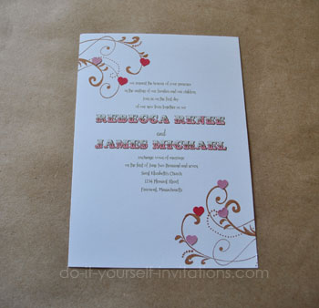 heart wedding invitations