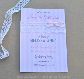 lingerie bridal shower invitations
