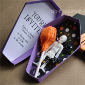 Halloween Coffin invitation template