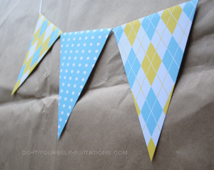 printable party bunting argyle polka dot