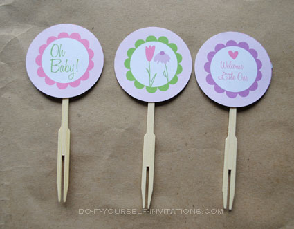 printable baby shower cupcake toppers
