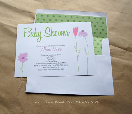 printable flower garden  baby shower invitations templates