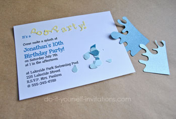 diy pool party invitations