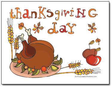 printable Thanksgiving invitations postcards