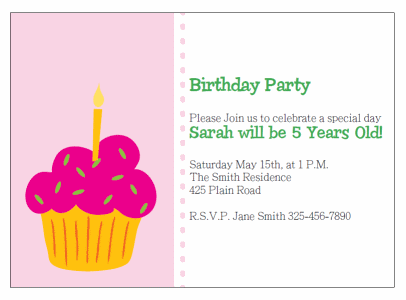 cupcake birthday party Invitations