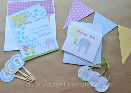 elephant baby shower invitations template