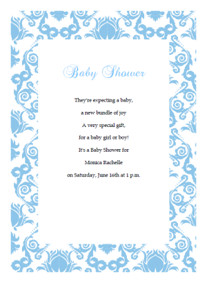 blue baby shower invitations