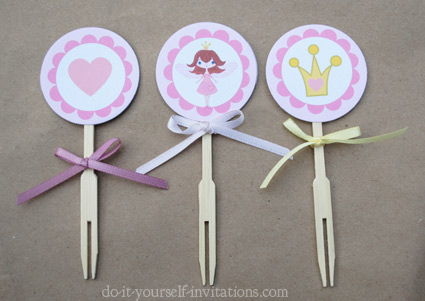 printable fairy princess cupcake toppers