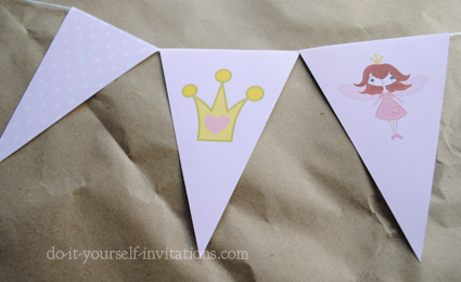 printable fairy princess birthday bunting