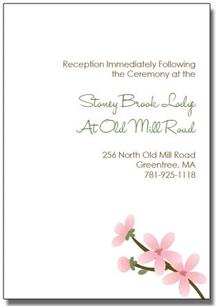 apple cherry blossom wedding invitation