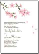 cherry blossom wedding invitations