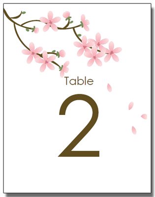apple blossom wedding table numbers