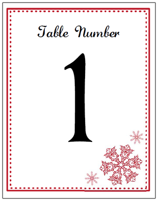 red snowflake table number