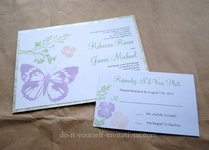 homemade butterfly wedding invitations