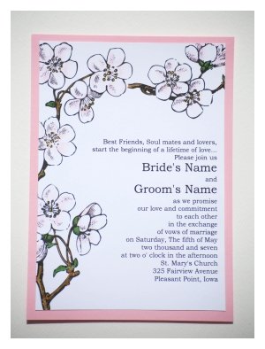 cherry blossom wedding invitations