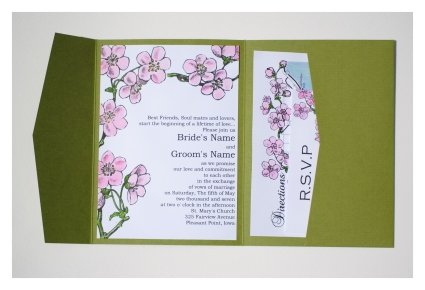 cherry blossom wedding invitations