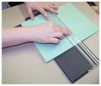 cutting cardstock to make baby shower invitations