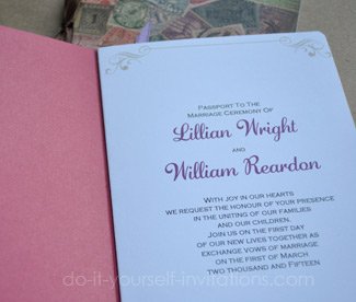 DIY passport wedding invitations