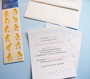 duckie birthday invitations