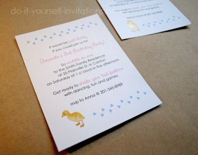 duckling birthday invitations