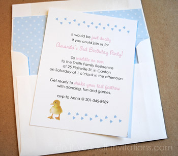 duckie birthday invitations