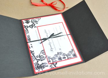 DIY Black and White Damask by Do-it-yourself-invitations.com