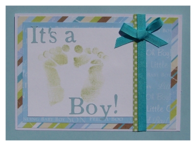 footprint baby shower invitations postcard