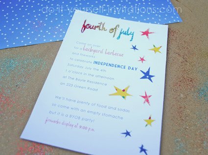 homemade stars for fourth of july invitations