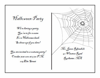 printable Halloween Postcard Invitations