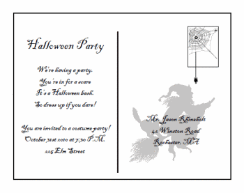 printable Halloween Postcard Invitations