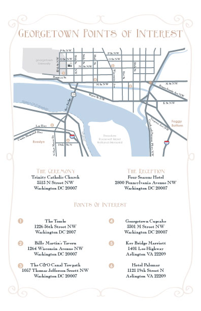 custom wedding invitation map