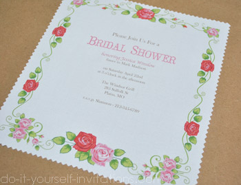 bridal shower handkerchief invitations