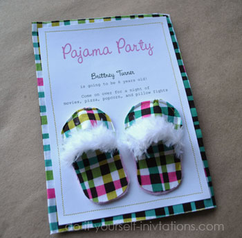 pajama party invitations