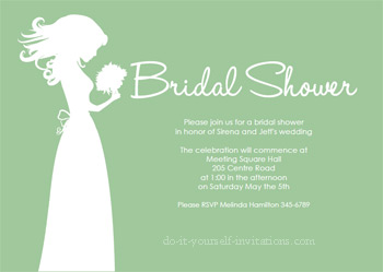 printable bridal shower invitations green