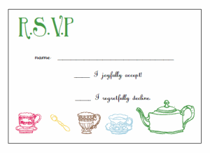 printable tea party invitations rsvp